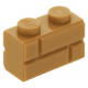 LEGO kocka 1x2 módosított tégla mintás, középsötét testszínű (98283)